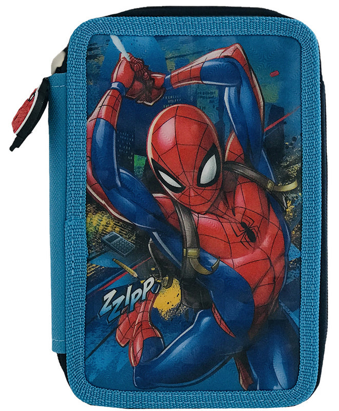 Несесер Спайдермен 21 Х15 Х 8 С 3 Ципа С 3 Отделения С Места За 43 Химикала И Молива 3 Места За Линия Острилка И Гума И Др. --- BebeMama