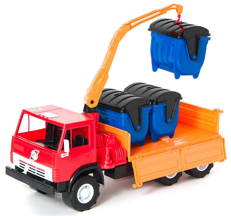 Камион С Кран И Контейнери За Боклук 40X20X24 --- BebeMama