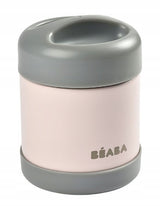 Термос За Храна От Неръждаема Стомана 300Мл Розово-Тъмно Сив Капак (Dark Mist/Light Pink) - Термо Чанти И Кутии - Beaba - BebeMama