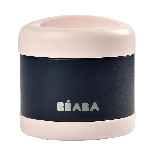Термос За Храна От Неръждаема Стомана 500Мл Розов Капак-Тъмно Синьо (Light Pink/Dark Син) - Термо Чанти И Кутии - Beaba - BebeMama