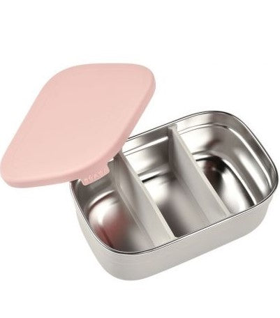 Кутия За Храна От Неръждаема Стомана Velvet Grey/Dusty Rose --- BebeMama
