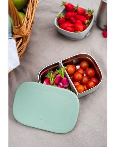 Кутия За Храна От Неръждаема Стомана Velvet Grey/Sage Зелен --- BebeMama