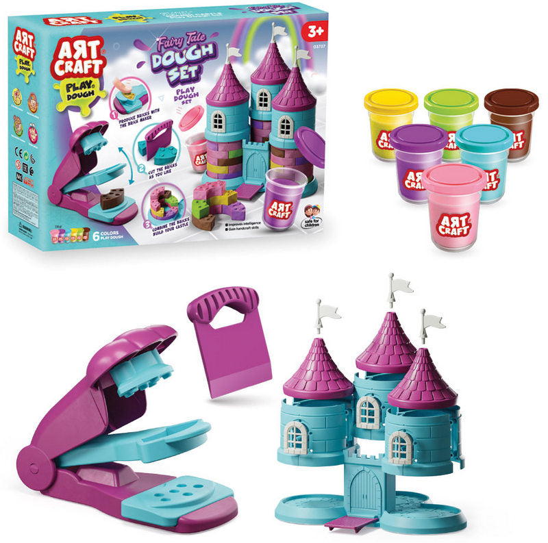 К-Т Направи Си Замъка На Феите С 6 Цвята Пластелин И 336 Гр.Преса За Тухли И Елементите На Къщата 37Х26Х8 - Умения И Творчество - TheSmileOfYourBaby - BebeMama