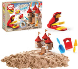 Коплект Кинетичен Пясък Замък С Кули И Матрица За Тухли И 750 Гр Кинетичен Пясък 4 Бр Инструменти 37X26X8 - Умения И Творчество - Thesmileofyourbaby - BebeMama
