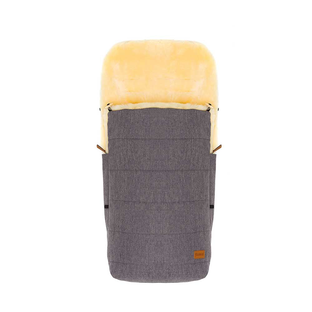Зимно Чувалче За Детска Колчика С Овча Кожа Fillikid Bernina - Light Grey Melange - Зимни Чували - Fillikid - BebeMama