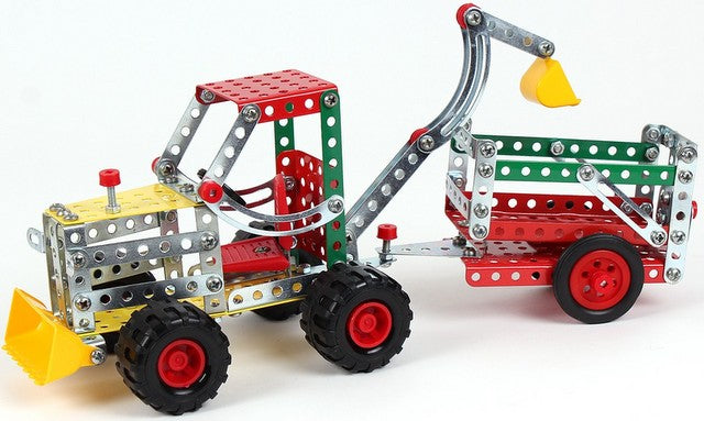 Метален Конструктор 21 Х 16 Х 4 С Болтове Гайки Инструменти За Направа На Трактор С Ремарке 265 Части С Поддръжка В Youtube --- BebeMama