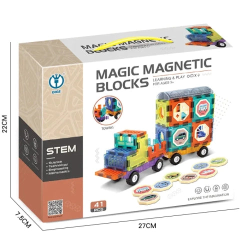 Детски Магнитен Конструктор Cars 41 Части --- BebeMama