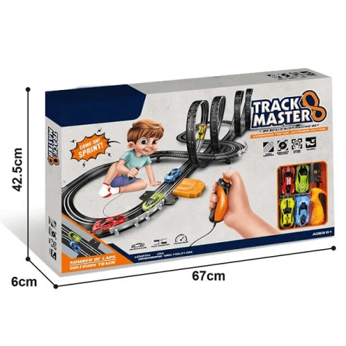 Детска Писта С Четири Колички Alonso За Лупинги И Зарядно - Коли, Камиони, Влакове И Самолети - Sonne Home - BebeMama