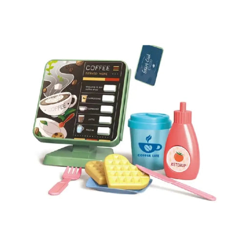Голям Детски Комплект Кафе Машина За Деца Цвят Мента --- BebeMama