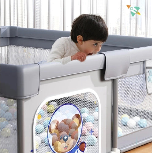 Бебешка Текстилна ОградаBear In The Space 180*200 См. - Кошари За Игра - Sonne Home - BebeMama