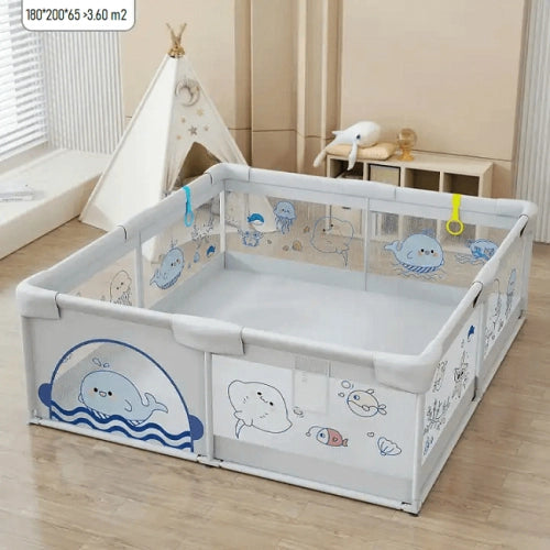 Бебешка Мека Ограда С Цип Ocean Blue 180*200*65 - Кошари За Игра - Sonne Home - BebeMama