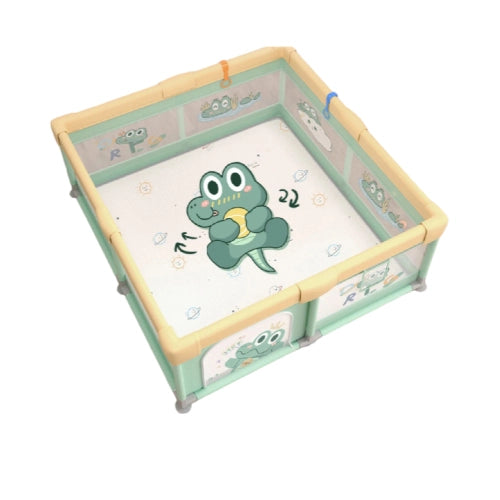 Мека Бебешка Ограда За Игра Crocky 180*200*65 Зелена --- BebeMama