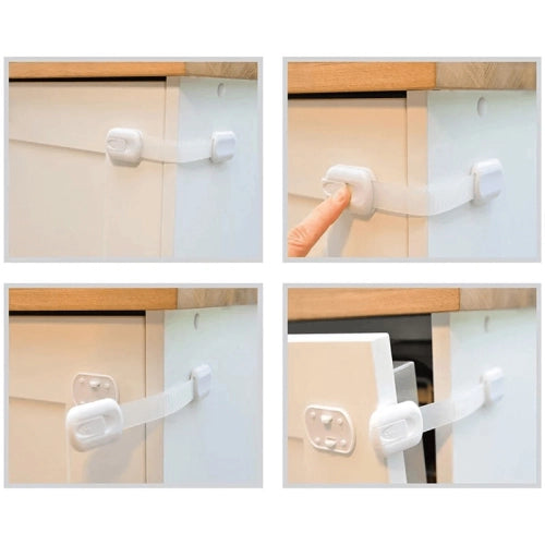 Регулируеми Ключалки С Каишки За Бебешки Шкафове 6 Броя - За Безопасността - Sipo - BebeMama