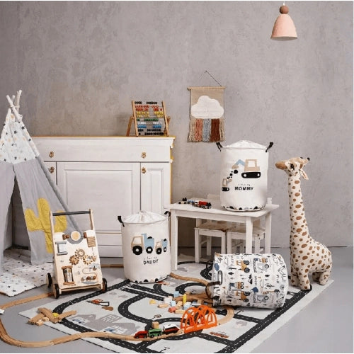 Кошница За Съхранение На Играчки С Шнур43 L Мини Коли --- BebeMama