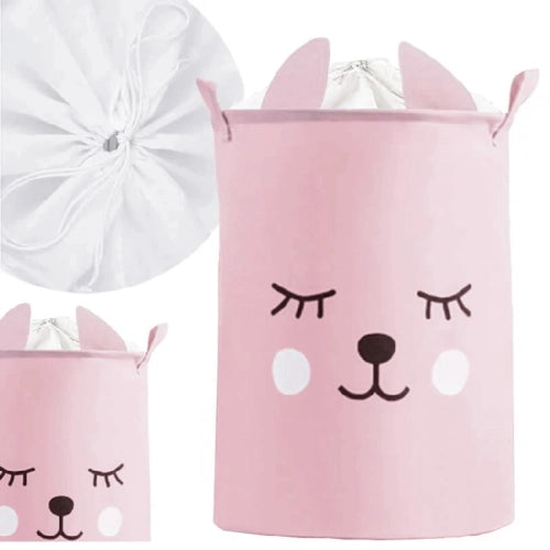 Сгъваема Кошница За Съхранение На Играчки Розово Мече 43 L --- BebeMama