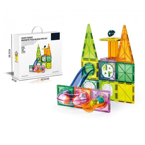 Детска Игра С Магнитни Елементи И Тръба I Love Build, 41 Части - Магнити - Sonne Home - BebeMama