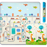 Двустранно Килимче Руло За Игра - Трафик/Панда - Постелки И Пъзели За Под - Momi - BebeMama