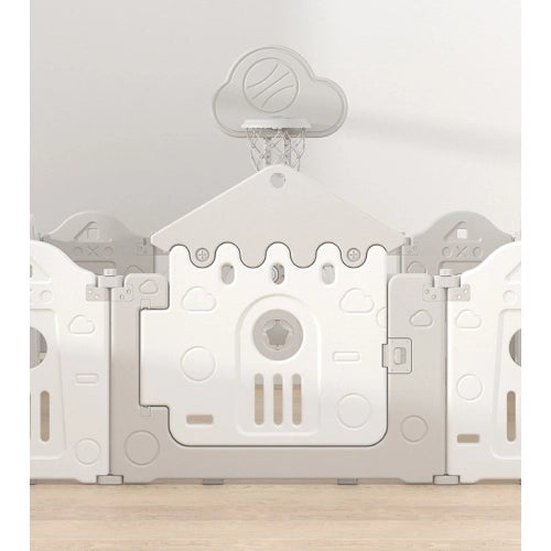 Бебешка Ограда За Безопасна Игра Baby House Бял + Сив Цвят --- BebeMama