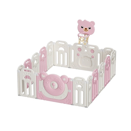 Бебешка Ограда За Безопасна Игра Poppy С Баскетболен Кош --- BebeMama