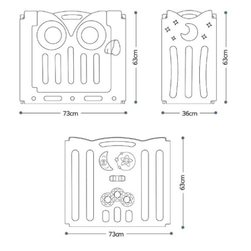 Бебешка Ограда За Безопасна Игра Owl Син Цвят --- BebeMama