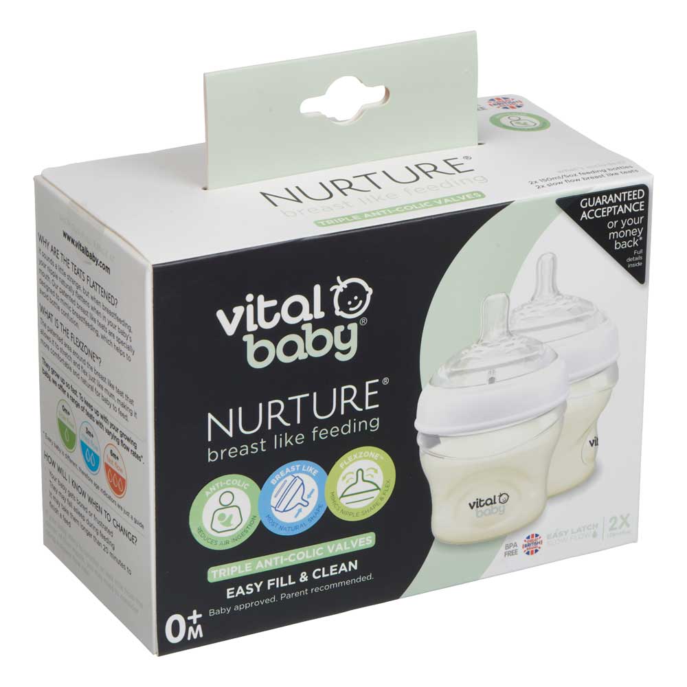 Шишета За Хранене Anti-Colic 150 Мл. 0+ Vital Baby --- BebeMama