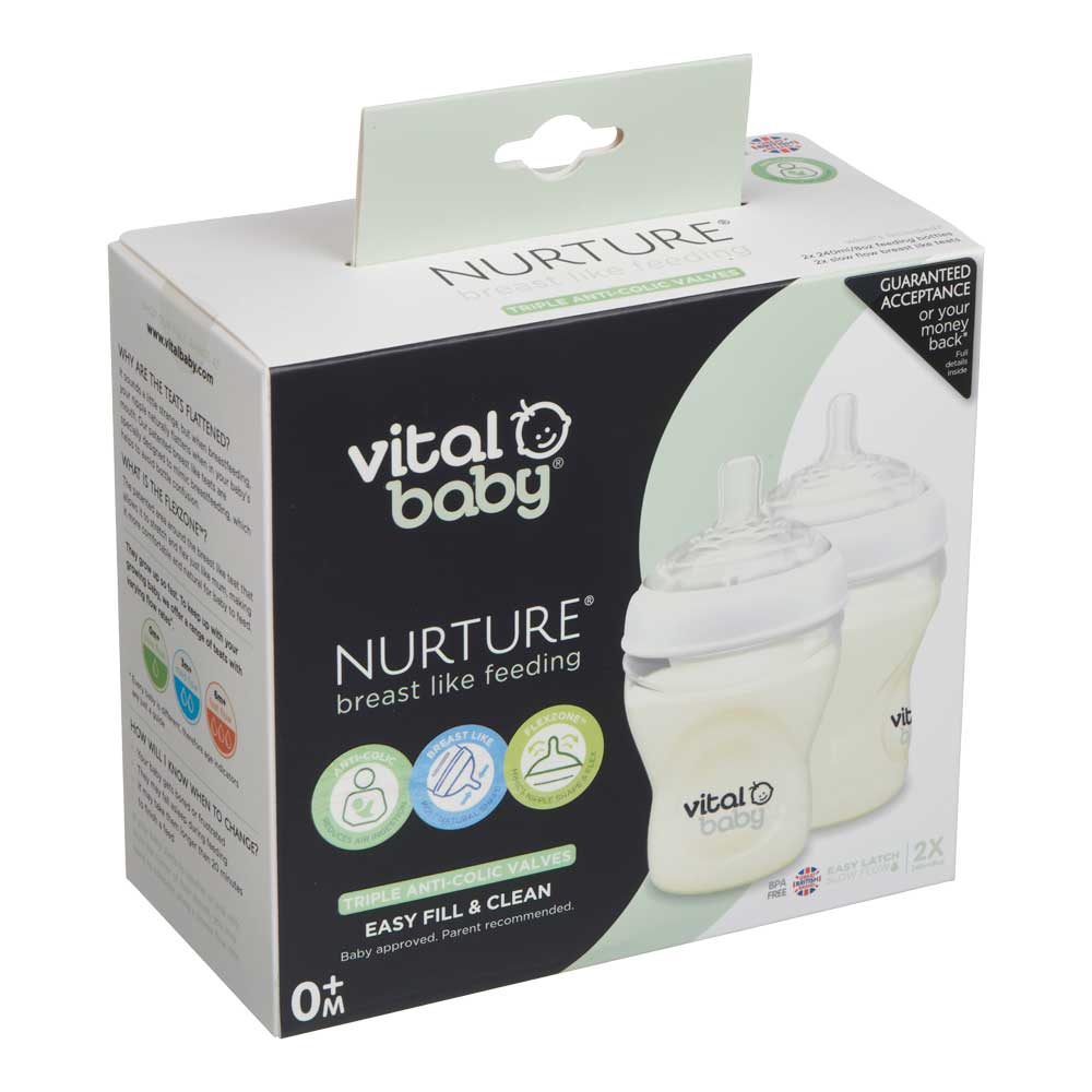 Шишета За Хранене Anti-Colic 240 Мл. 0+ Vital Baby --- BebeMama