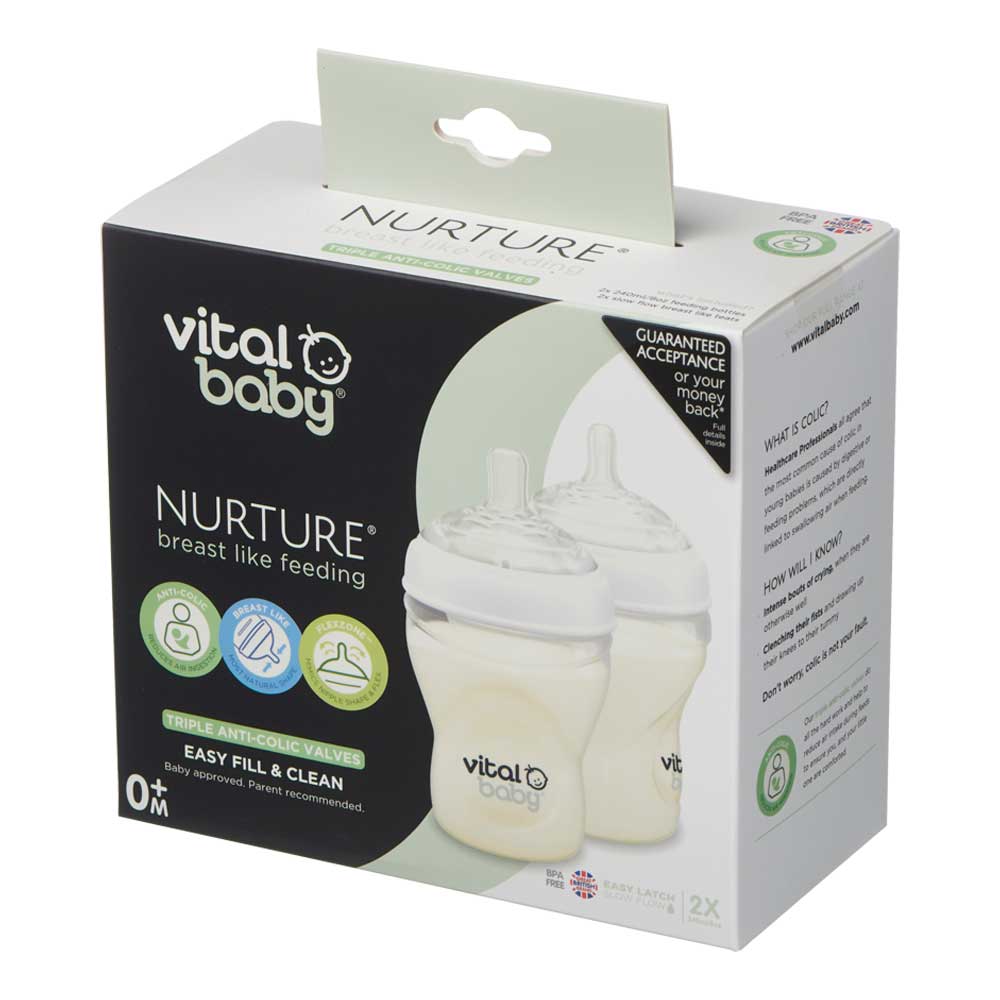 Шишета За Хранене Anti-Colic 240 Мл. 0+ Vital Baby --- BebeMama