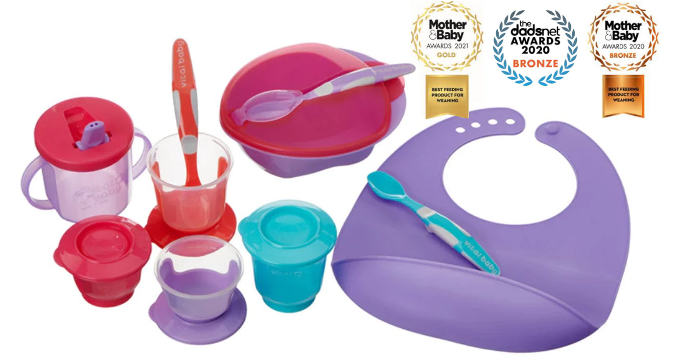Стартов Комплект За Хранене Лилав Vital Baby - Комплекти За Хранене - Vital Baby - BebeMama