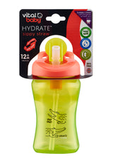 Неразливащо Се Шише Със Сламка 12М+ 340Мл. Зелено Vital Baby --- BebeMama