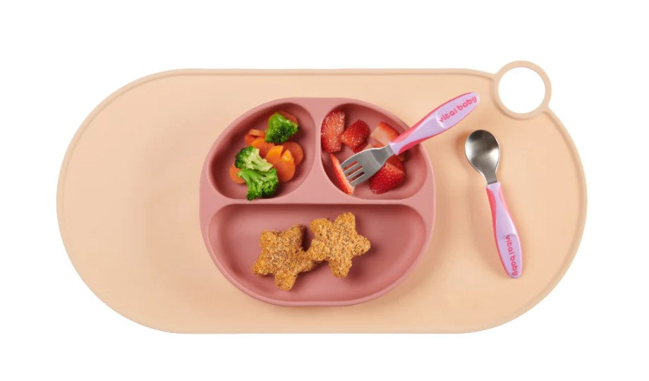 Силиконова Чиния С Вакуум 4+ Месеца Розова Vital Baby --- BebeMama