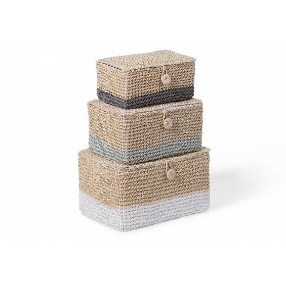 Комплект 3 Бр Сламени Кутии За Съхранение - Аксесоари За Стая - ChildHome - BebeMama