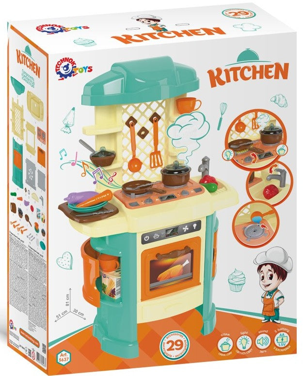 Кухня Голяма Отваряща Се Фурна Копчета Със Звук Светлина И Студена Пара Двежеща Се Чешма Отварящи Се Вратички На Страниците 82Х51Х30 - Кухни И Готварски Пособия - Thesmileofyourbaby - BebeMama