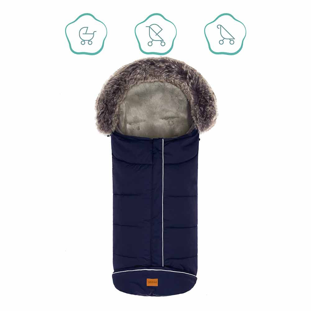 Зимно Чувалче За Детска Количка С Вложка От Овча Кожа Fillikid Mavensi - Navy --- BebeMama