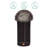 Зимно Чувалче За Детска Количка С Вложка От Овча Кожа Fillikid Mavensi - Черен --- BebeMama