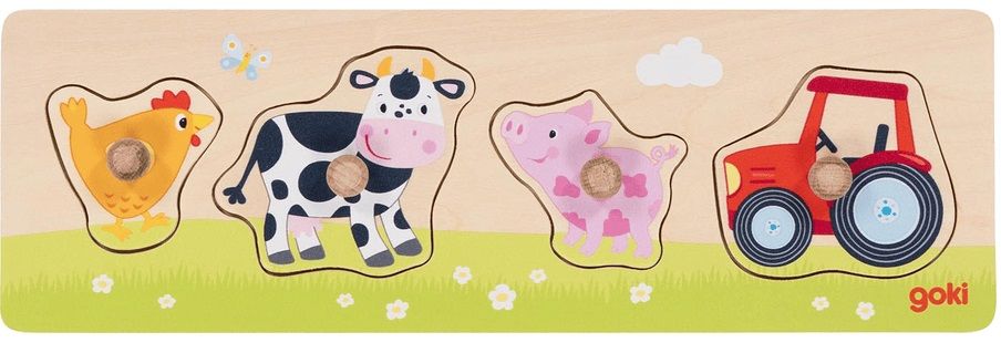 Пъзел С Дръжки Във Фермата - Пъзели - Goki - BebeMama