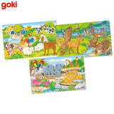 Сет От 3 Дървени Пъзела Животни - Пъзели - Goki - BebeMama
