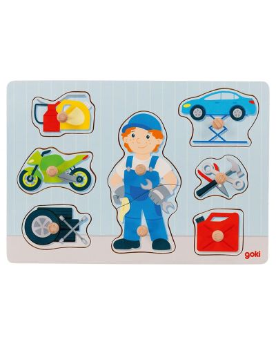Пъзел С Дръжки Механик - Пъзели - Goki - BebeMama