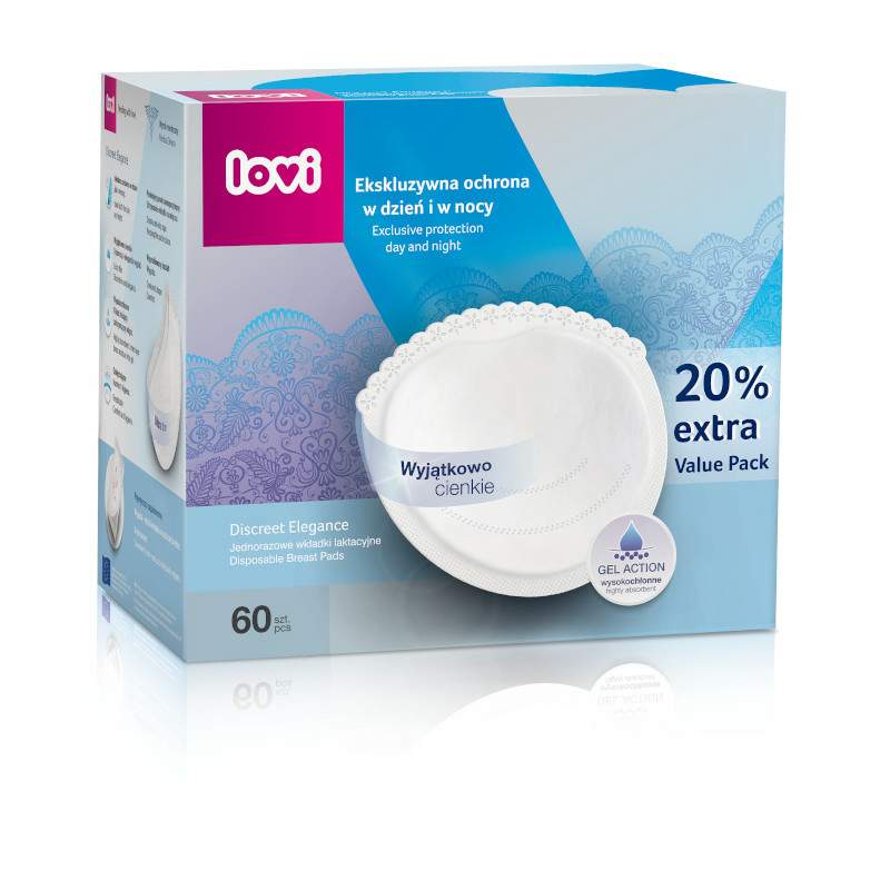 Подплънки За Кърма С Гел Discreet Elegance Бели 60Бр - Подплънки За Гърди - Lovi - BebeMama