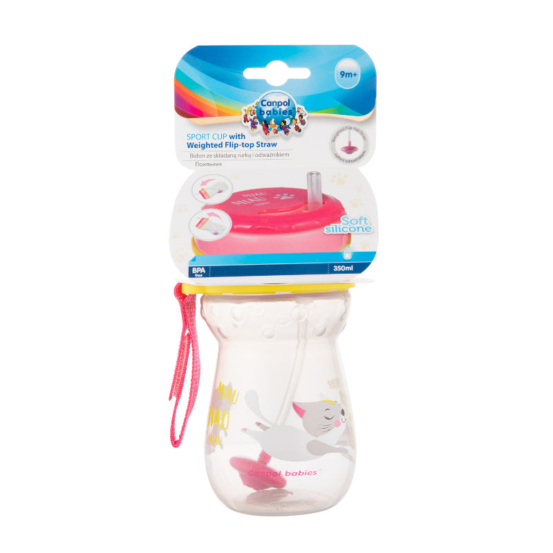 Чаша Със Сламка 350 Мл Cat --- BebeMama