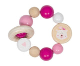 Бебешка дрънкалка еластична, полярна мечка в розово - Дрънкалки - Heimess - BebeMama