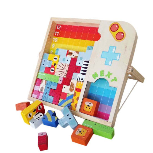 Детски Дървен Двуизмерен И Триизнерен Пъзел - Тетрис - Пъзели - Smartbaby - BebeMama
