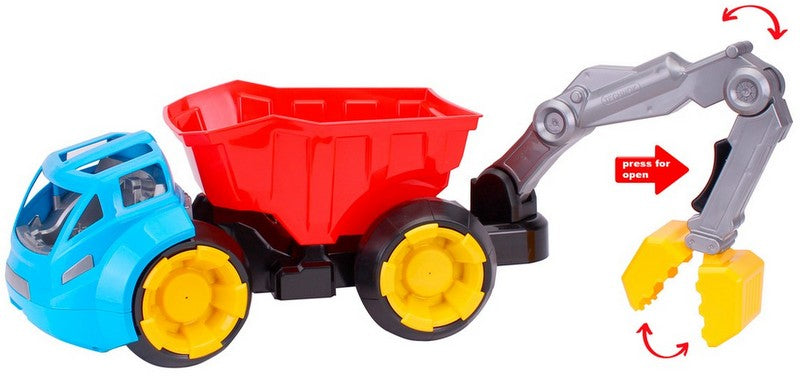 Камион Самосвал Със Странично Изсипване И Съчленена Кабина И Отваряща Се Щипка 47Х27Х26 --- BebeMama