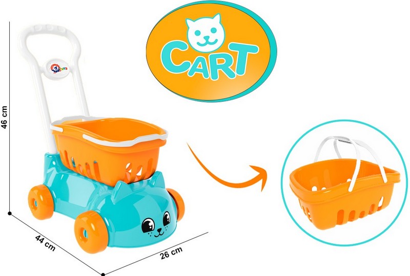 Количка Коте С Кошница 46 Х 44 Х 26 См - Играчки - TheSmileOfYourBaby - BebeMama