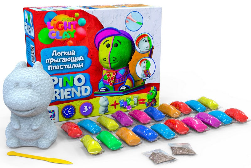 КомплектЛек Скачащ Пластелин Tm Moon Light Clay Пенапластова Фигура За Основа 20 Бр По 7 Гр Моделин Блясък 2 Бр По 1 Гр И Инструменти За РаботаPino Friends Роки 28Х22Х12 - Умения И Творчество - TheSmileOfYourBaby - BebeMama