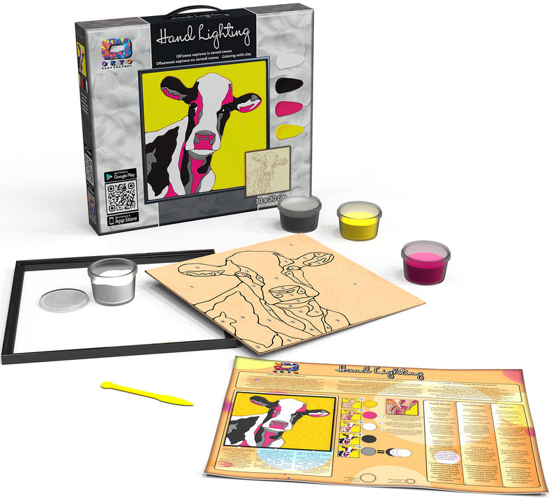 Направи 3Д Картина От Моделин С Рамка И Работна Инструкция Размер На Картината 30 Х 30 См Крава 40Х6Х33 --- BebeMama