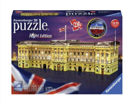 Светещ 3D Пъзел Ravensburger 216 Ел. - Бъкингамският Дворец През Нощта - Пъзели - Ravensburger - BebeMama