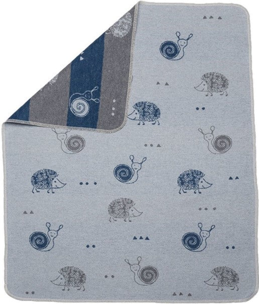 Детско Одеяло David Fussenegger - Juwel 70X90 Таралеж И Охлювче, Синьо - Одеяла - David Fussenegger - BebeMama