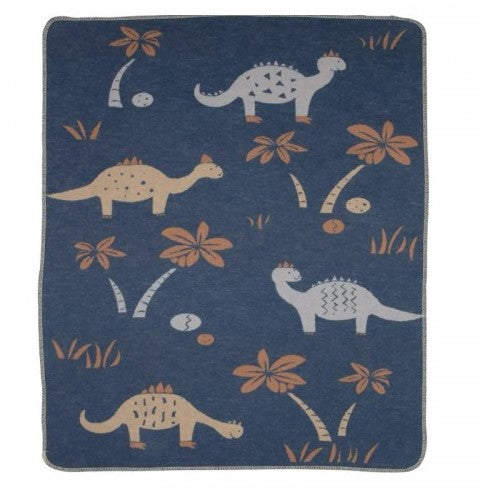 Детско Одеяло David Fussenegger - Juwel 70Х90 Динозаври, Синьо - Одеяла - David Fussenegger - BebeMama