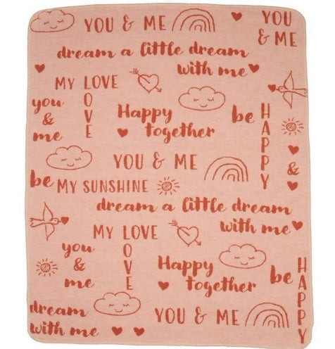 Детско Одеяло David Fussenegger - Juwel 70Х90 Sketchnotes, Розово - Одеяла - David Fussenegger - BebeMama