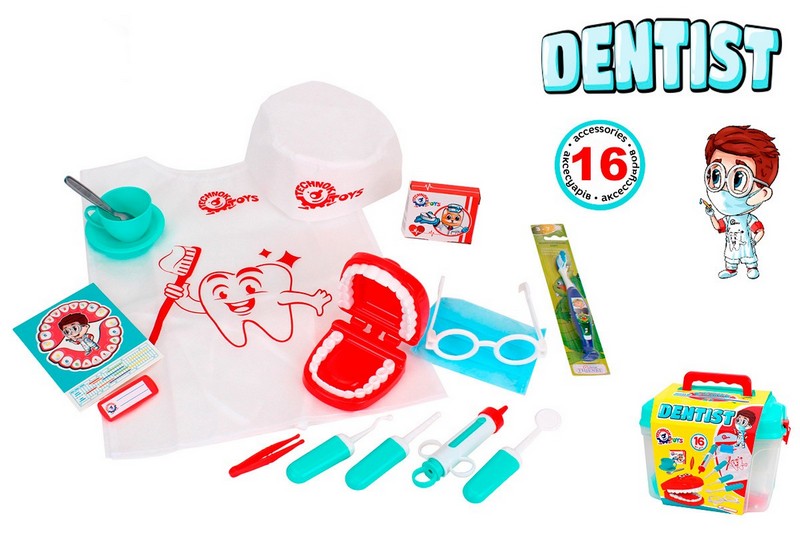 Зъболекарски Комплект В Куфарче С Престилка И Касинка 26Х19Х18 - Професии За Малки И Големи - TheSmileOfYourBaby - BebeMama